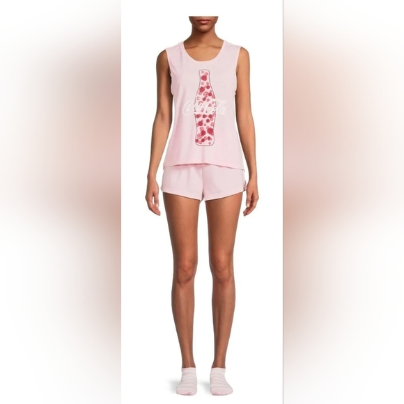 Coca Cola Women's  Tank Top, Shorts and Socks, 3-Piece Sleep Set Size S (4/6) - Picture 1 of 4